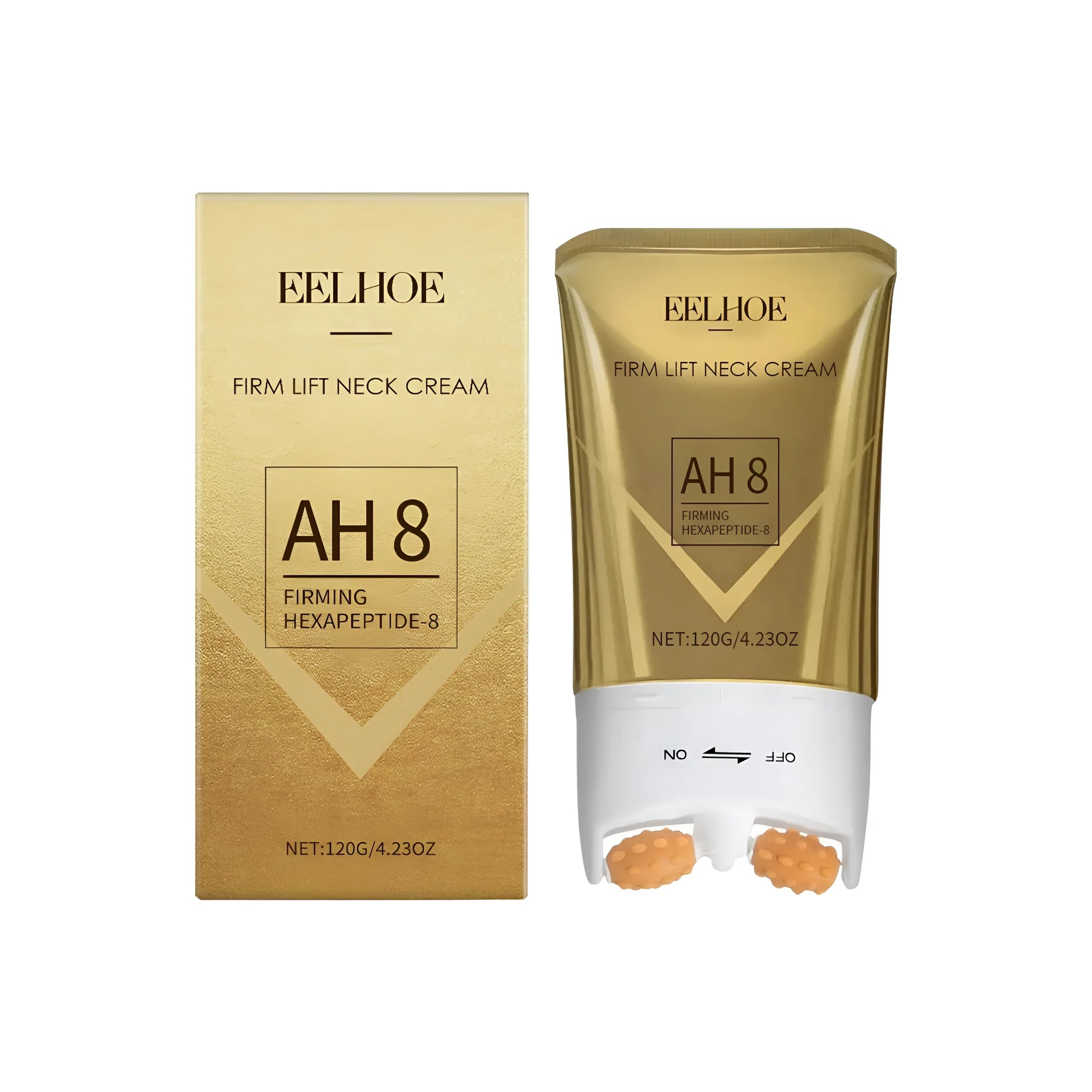 120g jar of firming neck cream with key ingredients for hydration and targeted care.