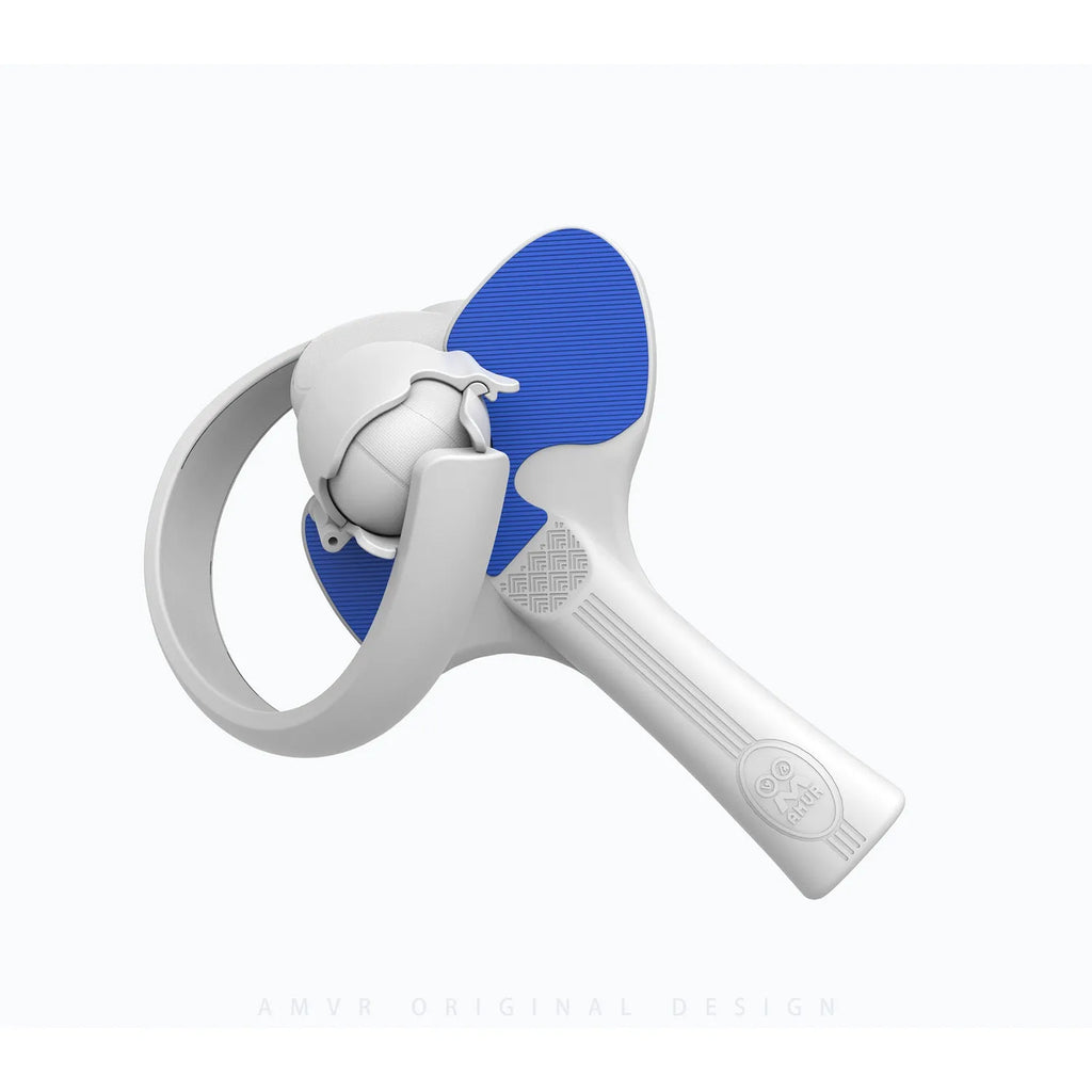 Red and blue plastic silicone table tennis racket hand grip accessory for Pico 4 VR controllers