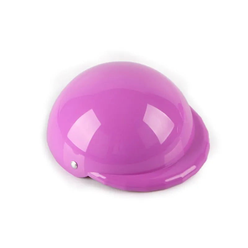 Plastic dog motorcycle helmet in solid colours with Japanese South Korean style design