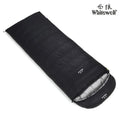 Black adult outdoor sleeping bag with goose down filler and tear-resistant nylon fabric