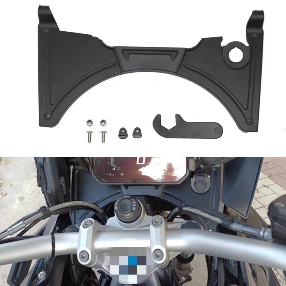 Matte black motorcycle cockpit fairing accessory for BMW R1250GS and R1200GS LC models