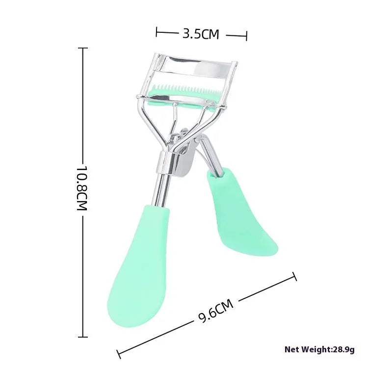 A4 manual eyelash curler with comb in black ribbon finish on white background
