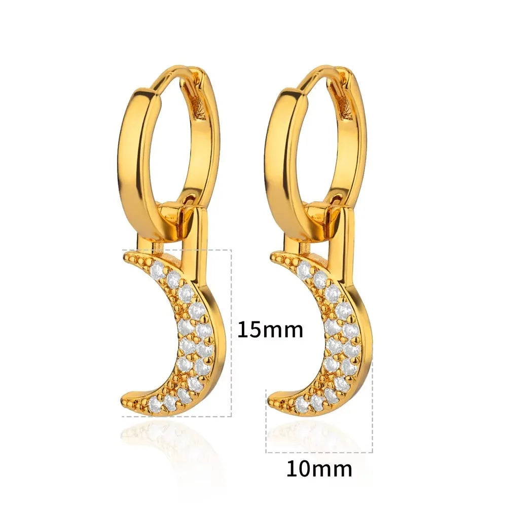 Women's irregular geometric butterfly copper earrings with heart and star shapes