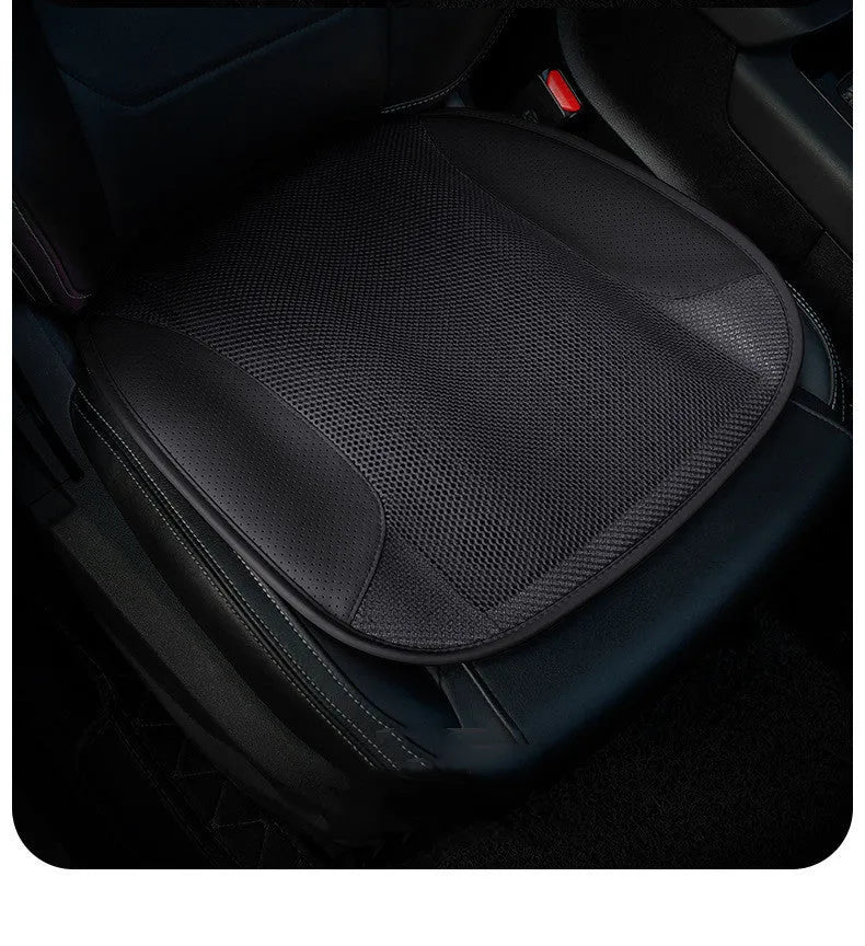 USB ventilated car seat cushion with fan system in choice of colours including black, coffee, cyan, pink, and beige
