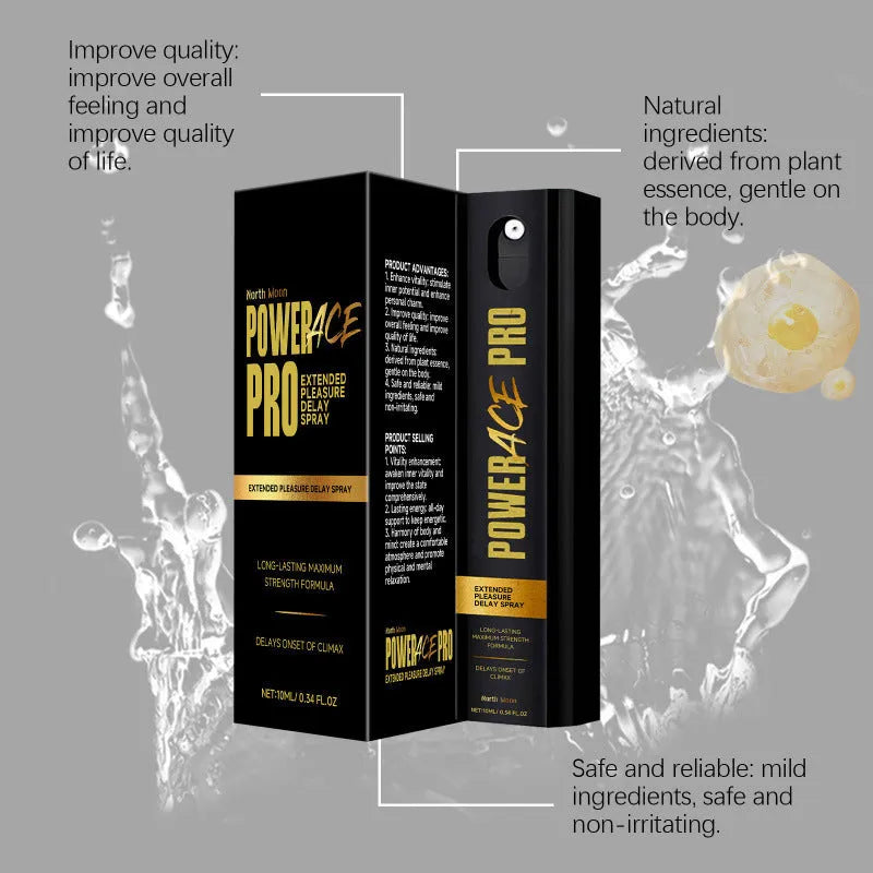 Men's compact 10ml body moisturising spray bottle with botanical extracts.