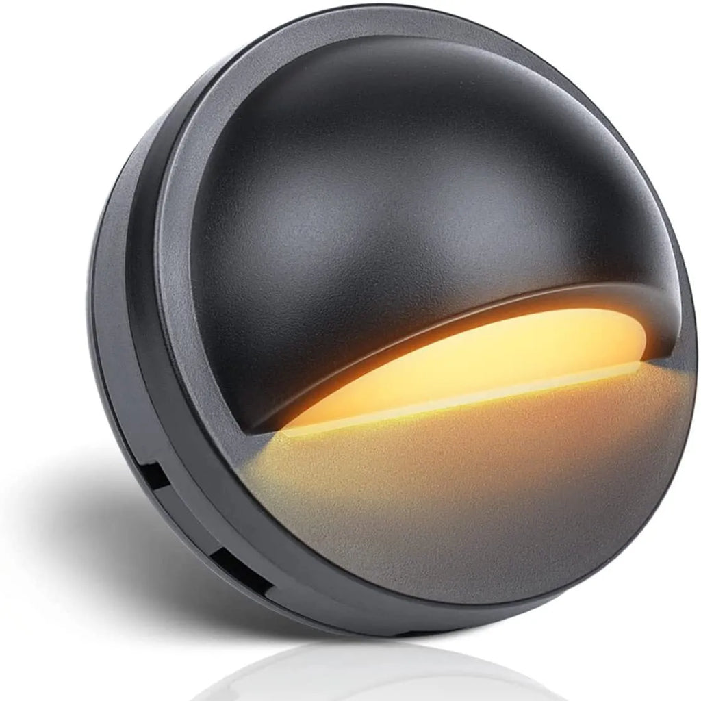 Platinum-coloured outdoor step light with IP67 waterproof rating for garden path illumination