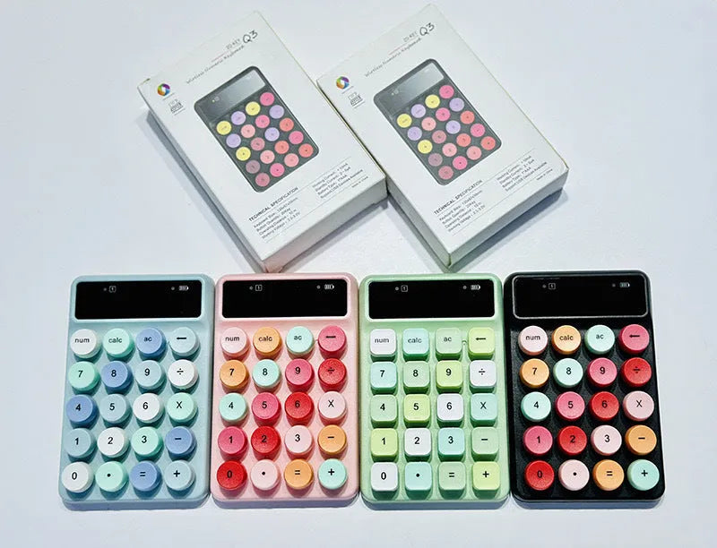 Q3 wireless mini keyboard in macaron colours with ABS plastic construction