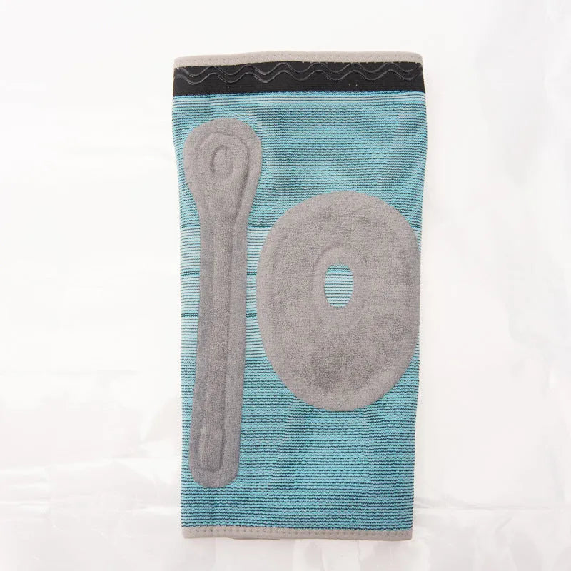 Sky blue silicone running basketball knee pads made from elastic fibre material