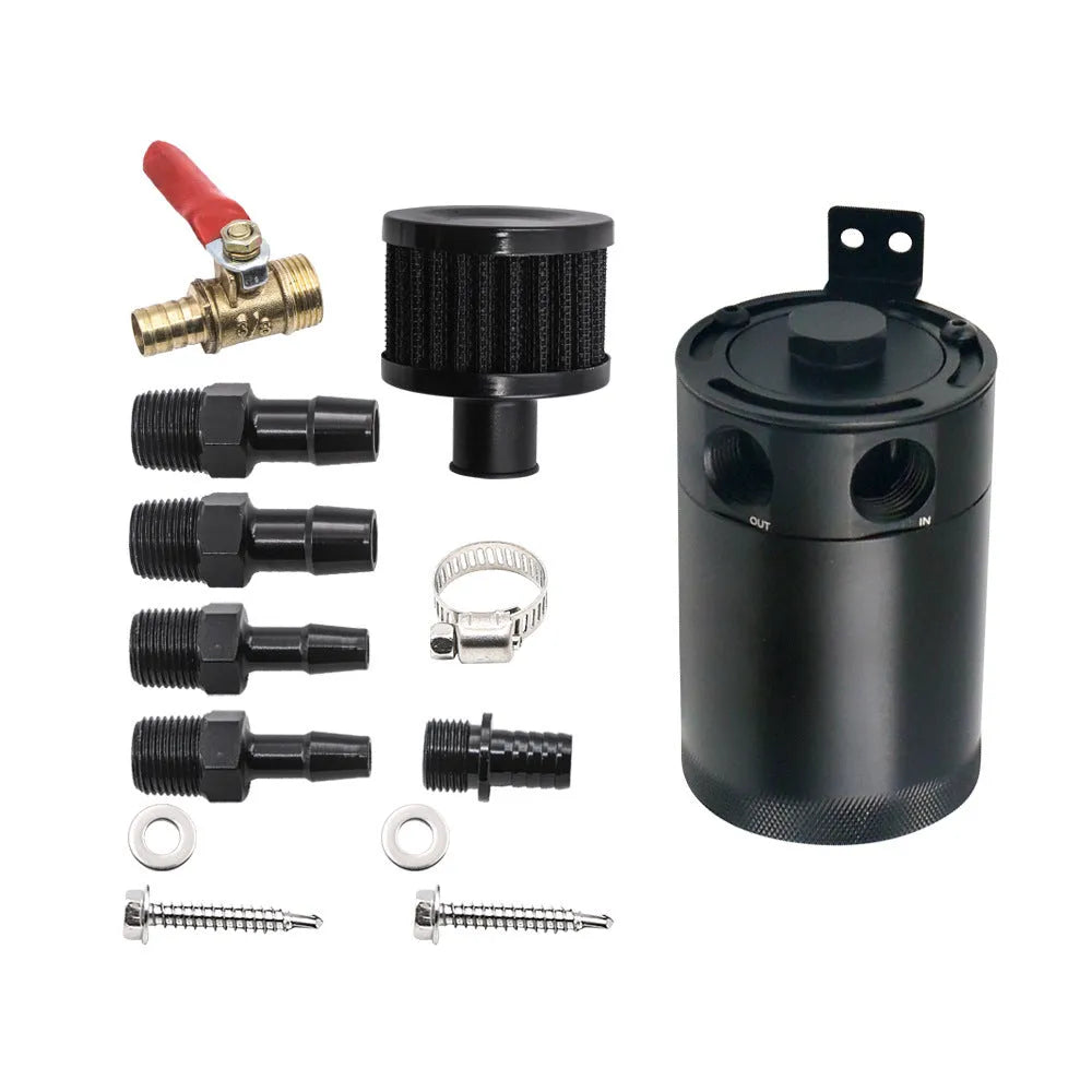 Aluminium automotive oil pot with oil-free valve and two-hole design