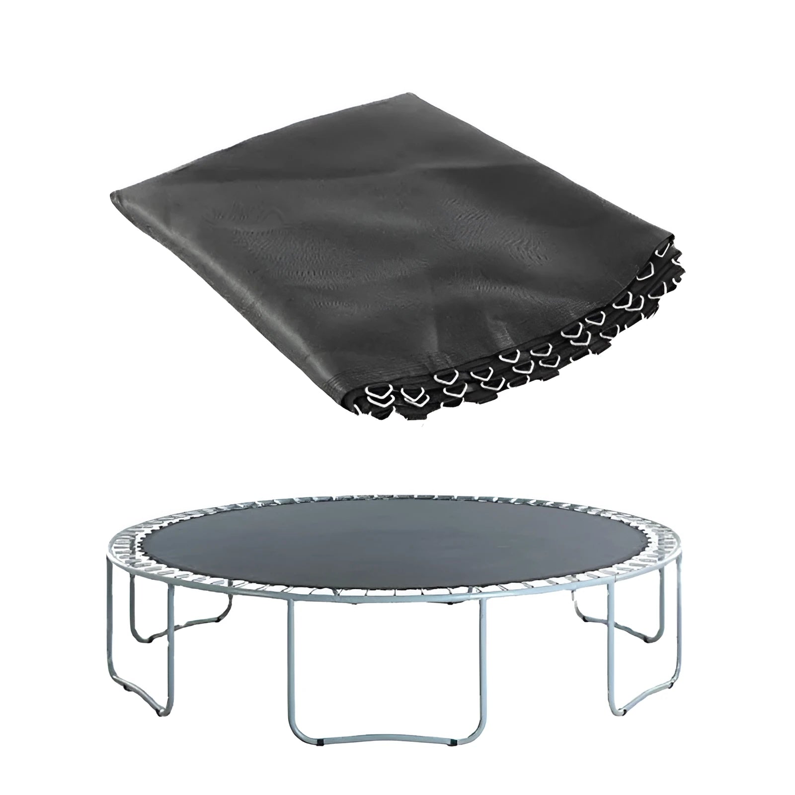 Large round elastic bungee cloth for trampolines with multiple button attachments