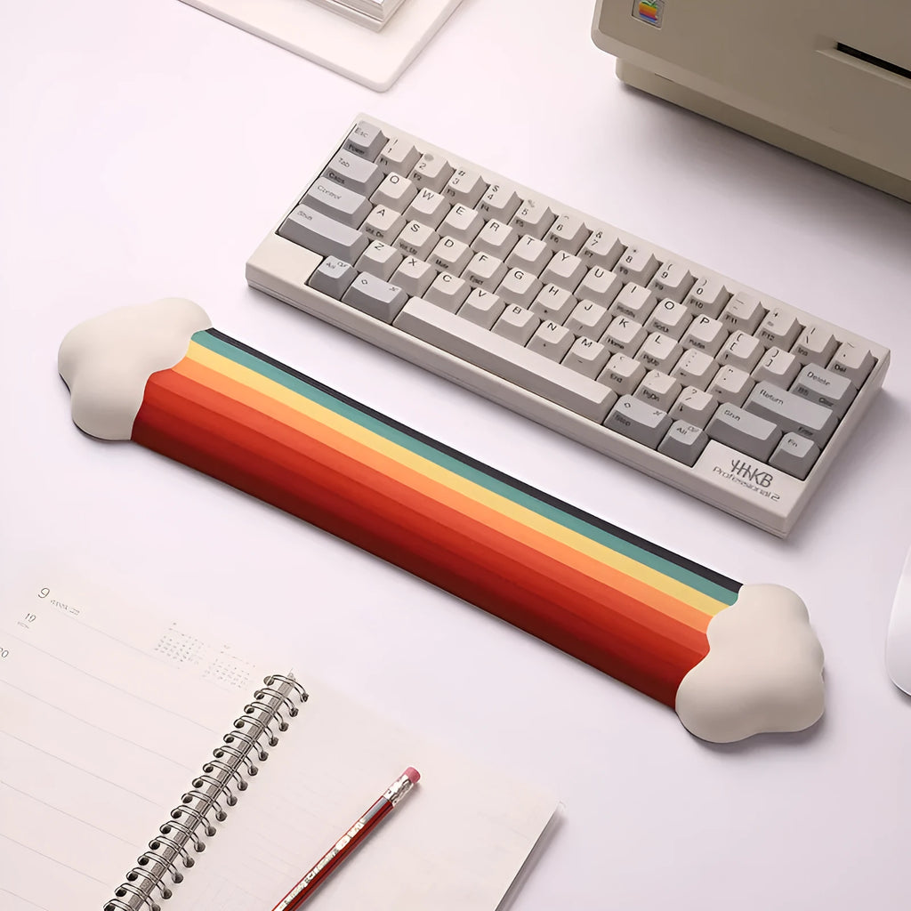 Silica gel wrist support mouse pad and keyboard support set with cloud pattern design