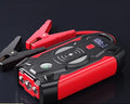 Red car emergency start power device with digital display showing 39800W output for vehicle jump starting