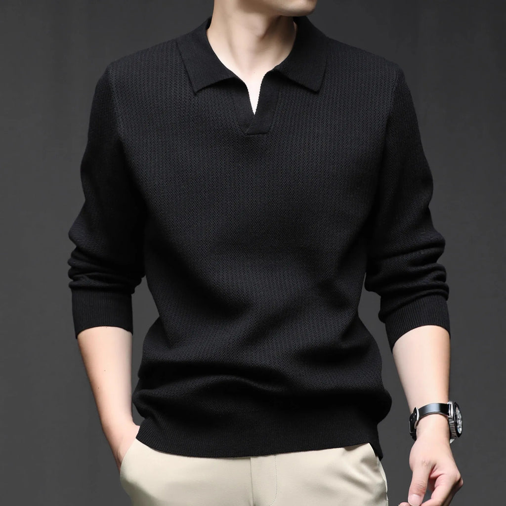 Men's loose fit casual jumper in green colour shown front view