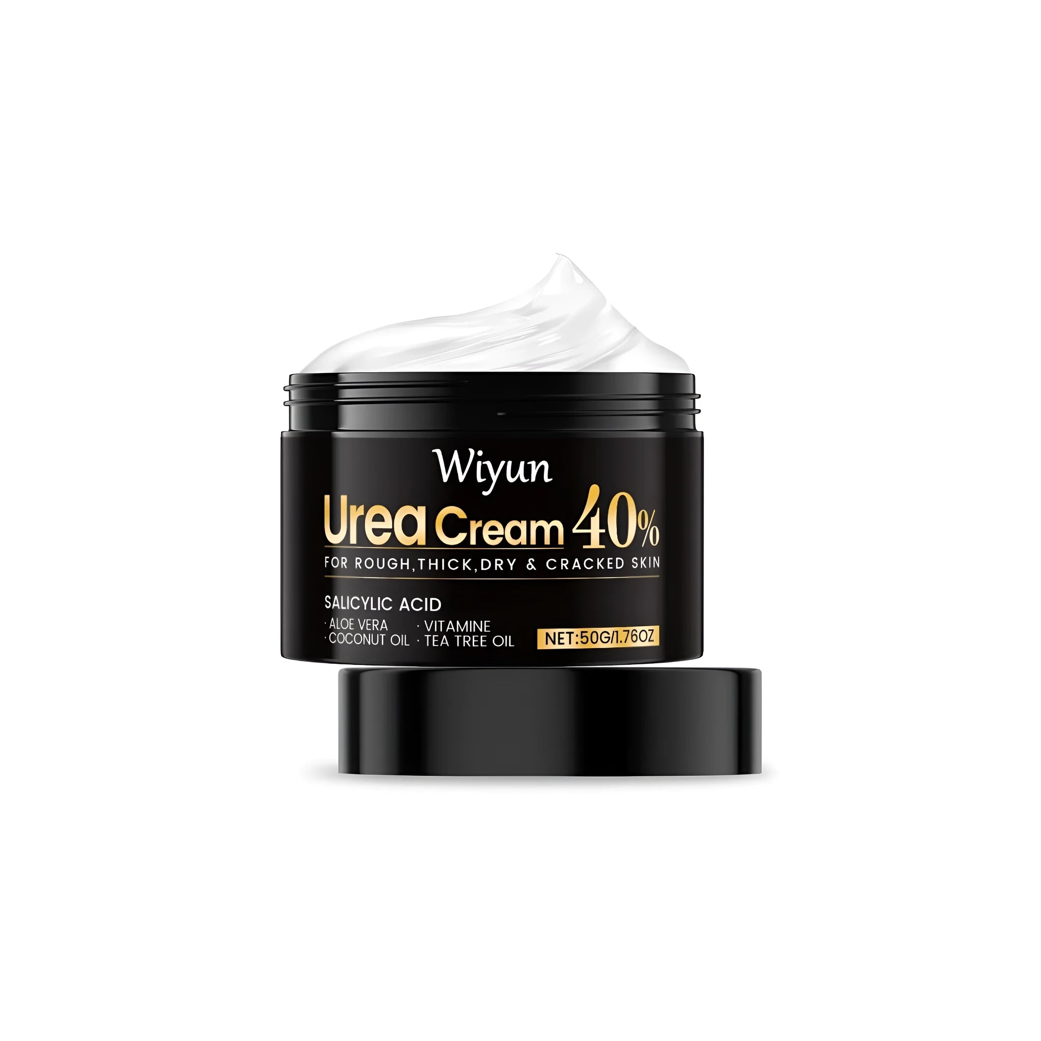 50g tube of urea cream for hands and feet with salicylic acid and coconut oil.
