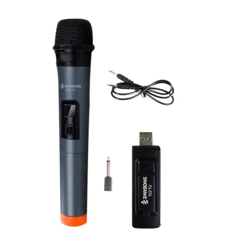 Black dynamic microphone V12 with heart pattern for computer and stage audio applications