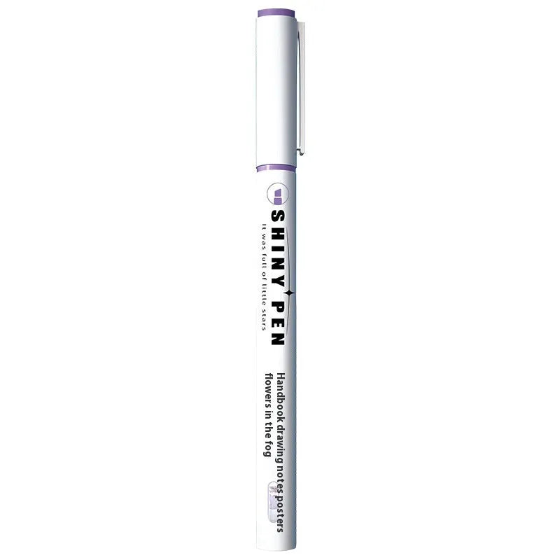 Set of four Star River glitter fluorescent highlighter pens with slanted tips in assorted glitter colours.