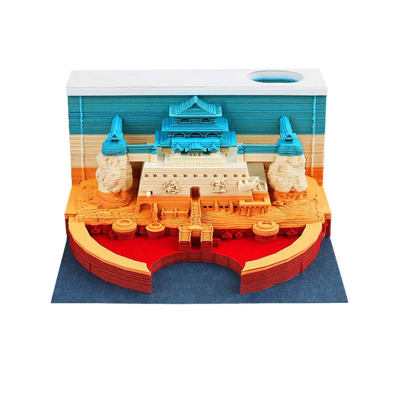 One Piece architectural sticky notes notepad with cartoon design measuring 80x45mm