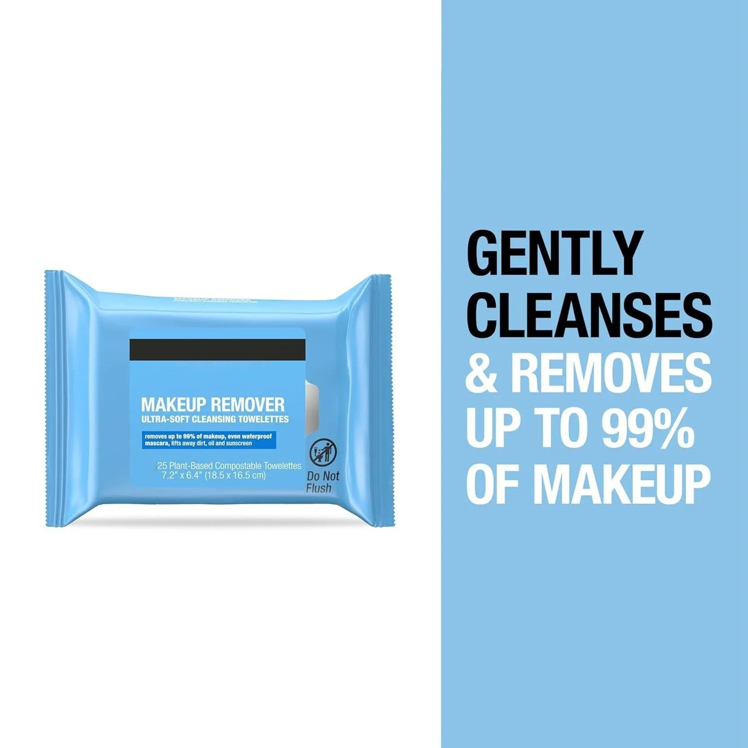 Gentle deep cleansing facial wipes 25 count mild makeup remover wipes for face cleansing pack of 10