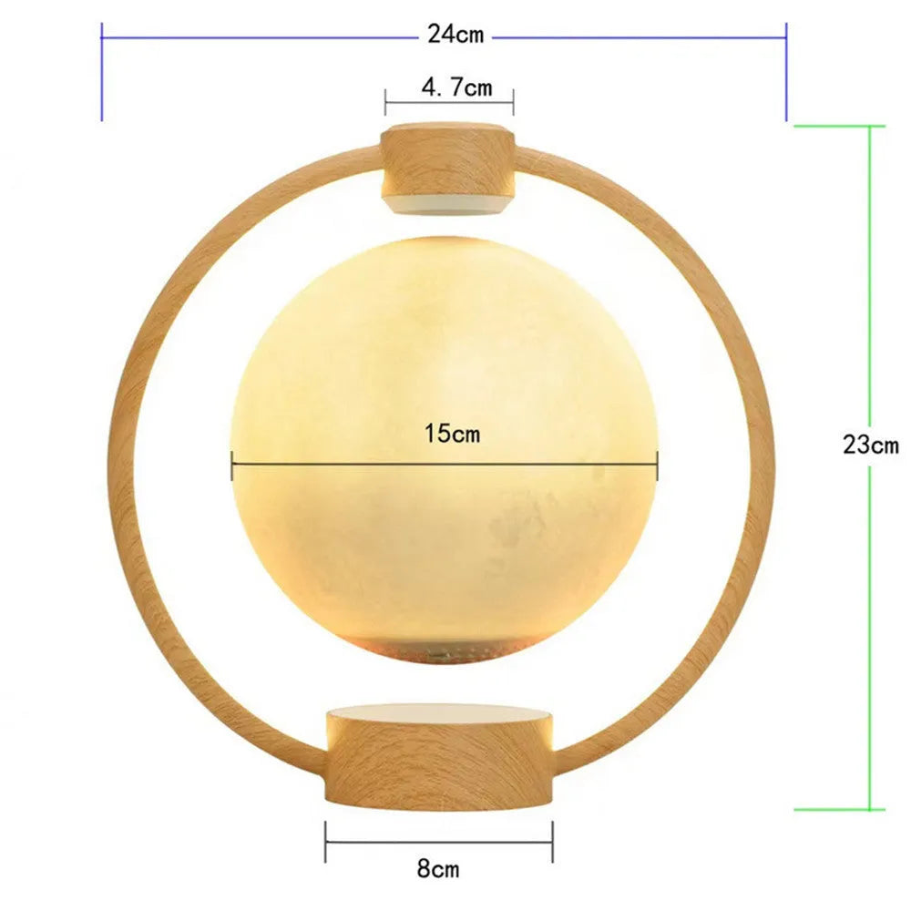 K1-Round Moon Bluetooth Speaker maglev suspension floating moon sphere with wooden base and colourful glare