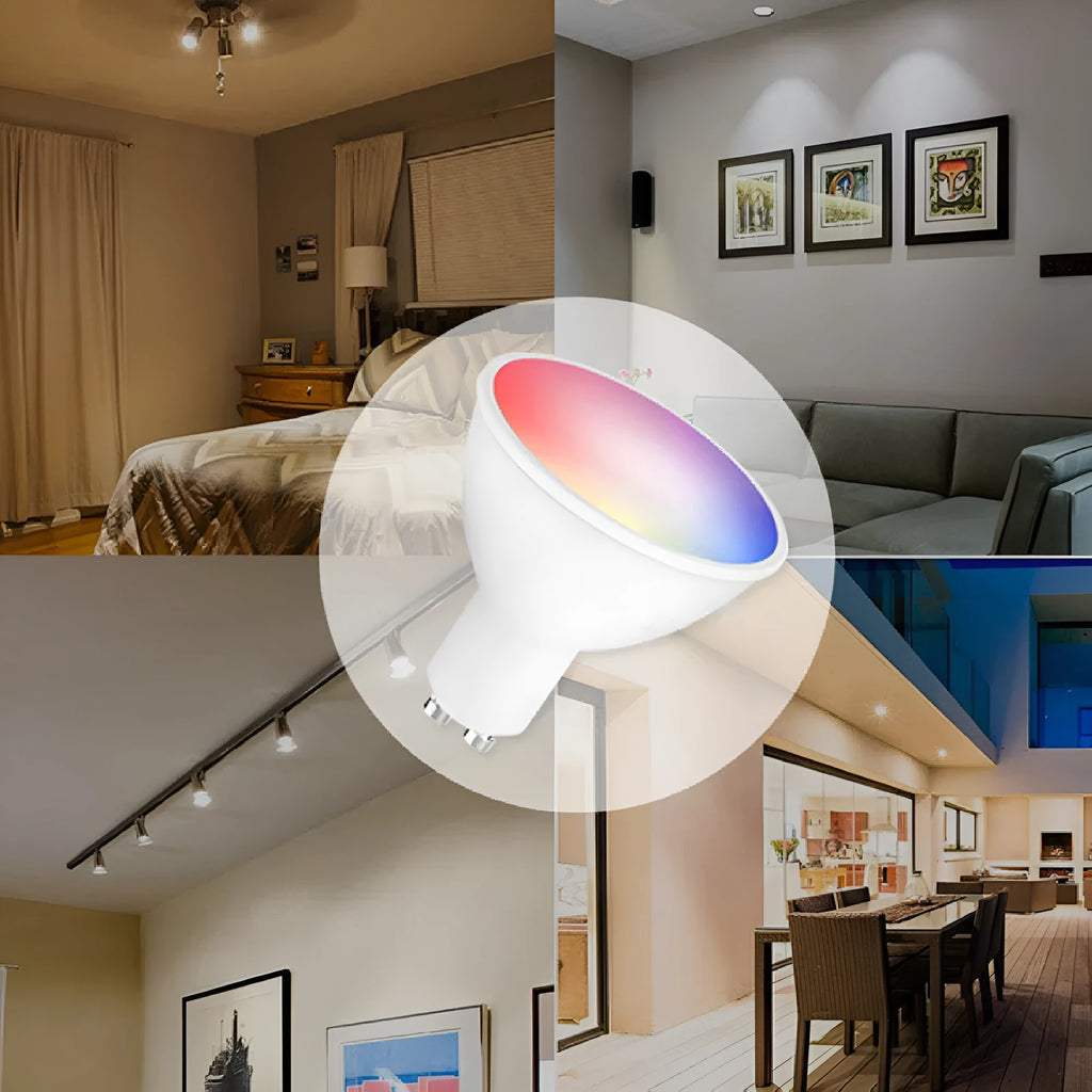 GU10 smart LED spotlight with WiFi and voice control in compact 50mm design