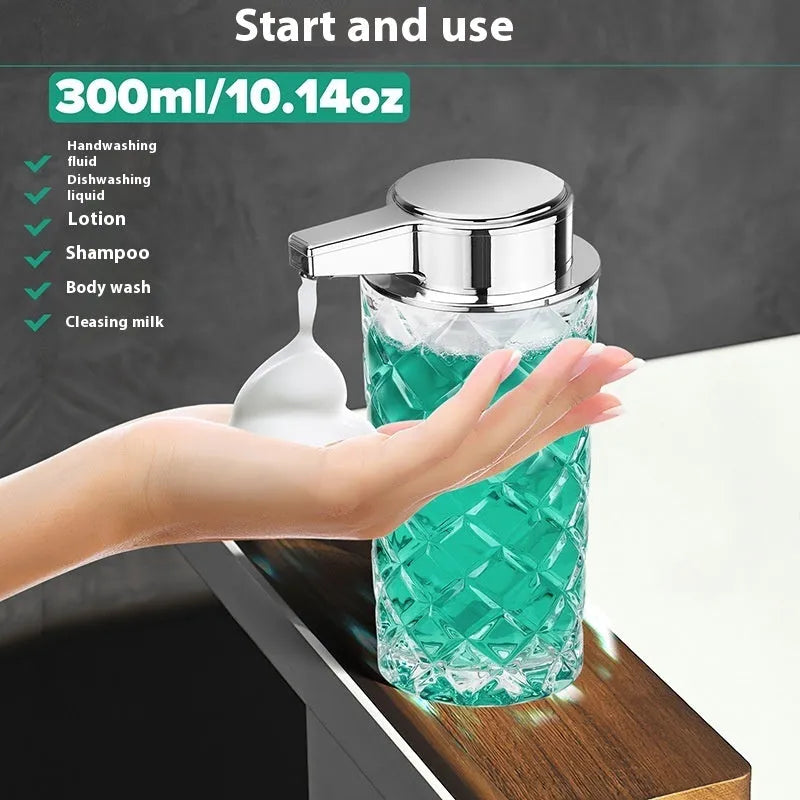 Automatic soap dispenser with silver plating finish and sensor technology for touch-free operation