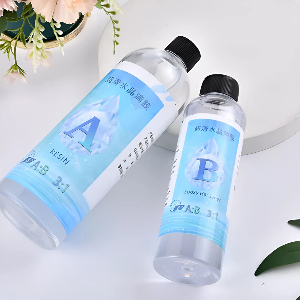 Epoxy Resin 31 Crystal Glue 1kg bottle with Crystal drops for DIY resin crafts