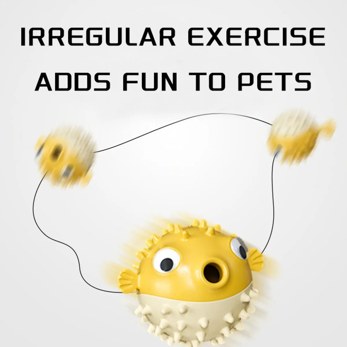 Yellow fish-shaped durable vinyl dog chew toy with textured surface for teeth cleaning.