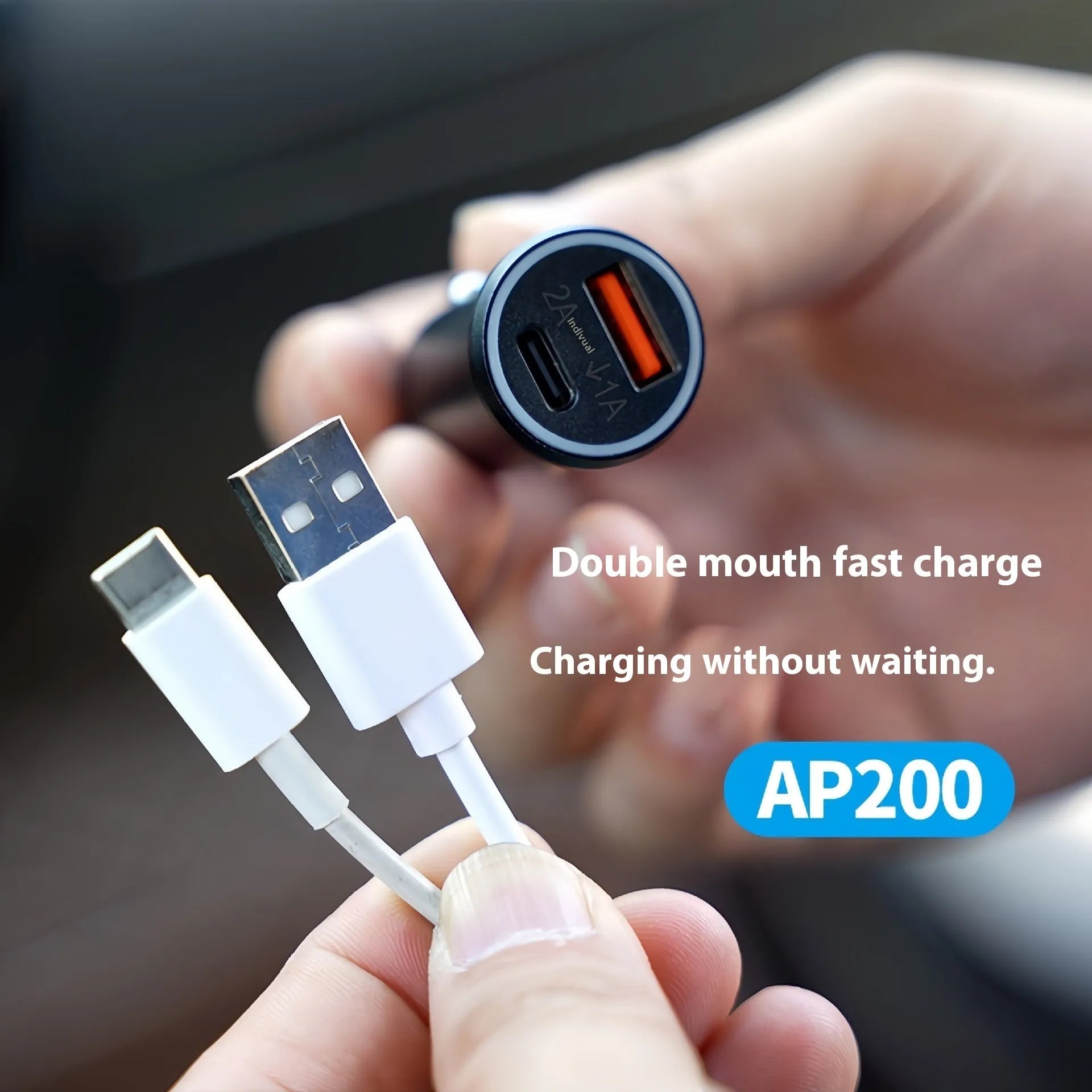 Matte black car GPS locator device with charging connector for vehicle tracking