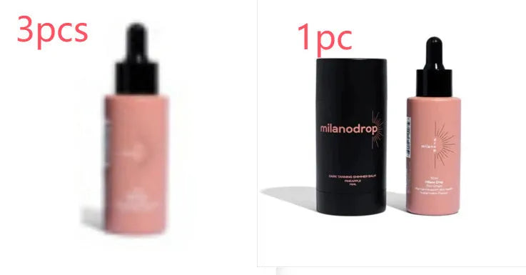 Matte Sun Tanning Black Liquid set showing 50ml tanning drops bottle and 75ml tanning flash cream bottle