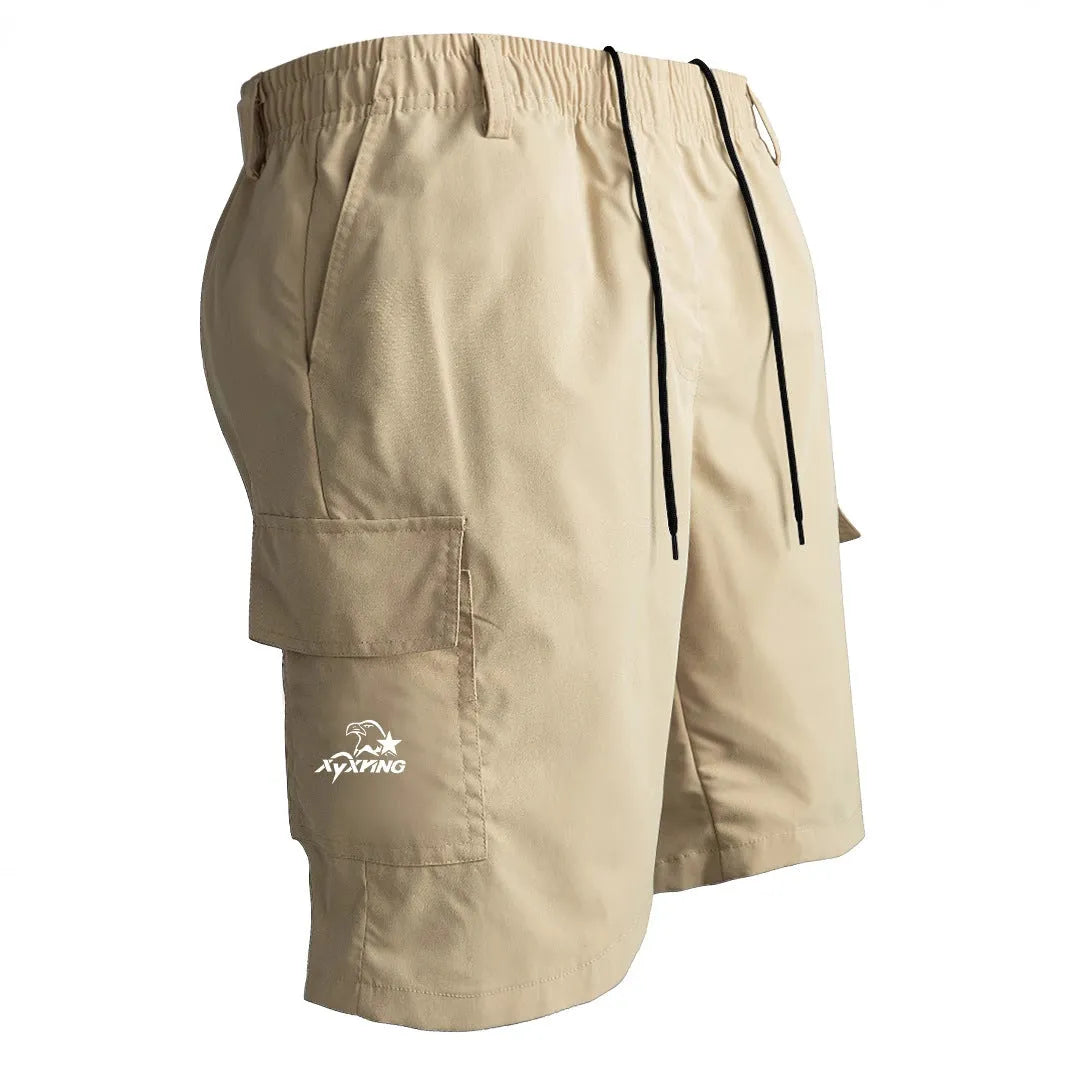 American style loose straight casual sports shorts in polyester fabric with micro elasticity