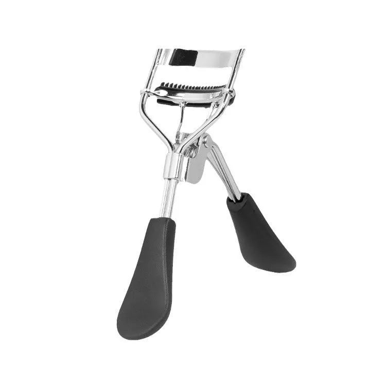 A4 manual eyelash curler with comb in black ribbon finish on white background