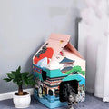 Foldable corrugated paper cat scratching board featuring a Nagoya pattern design.