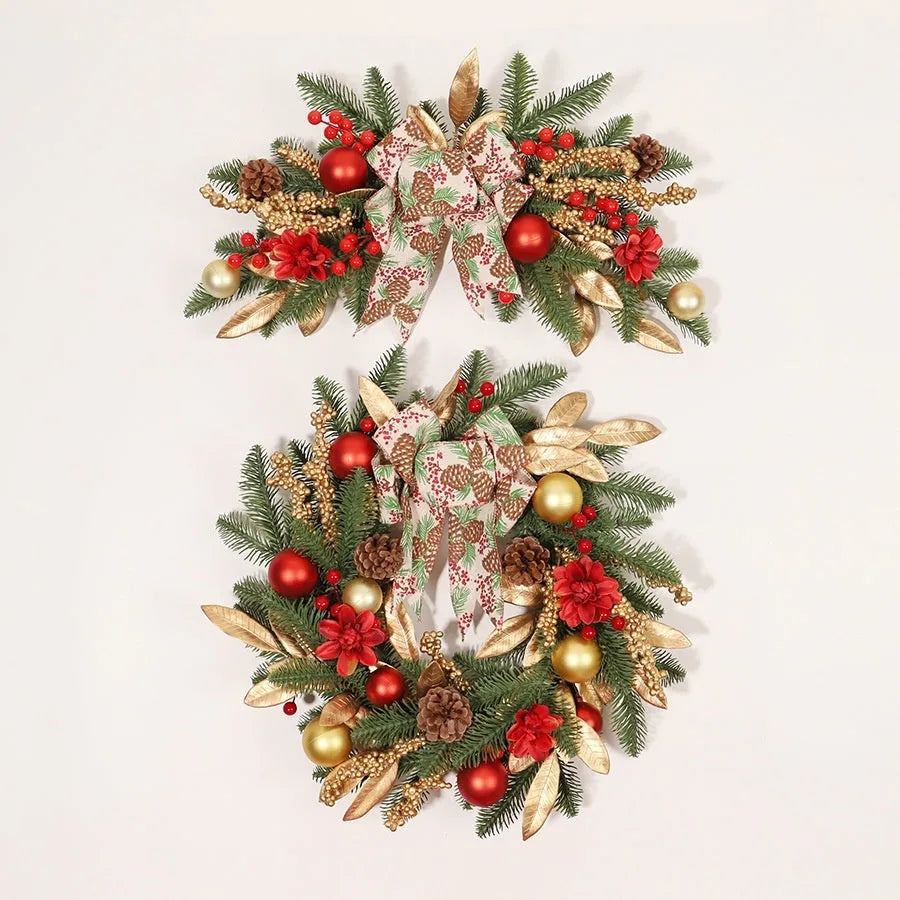 Christmas garland decorations including stair wall hanging, lintel, rattan and traditional styles with optional lighting