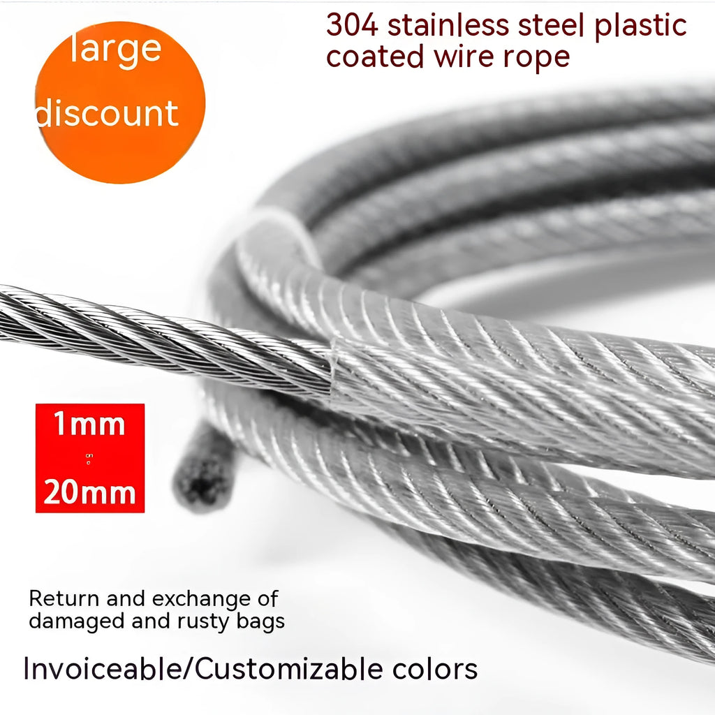 Coiled 304 stainless steel invisible anti-theft wire net with 7x19 double twist structure for balcony safety