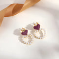 Geometric tassel ear clips with brass construction and clip-on fastening