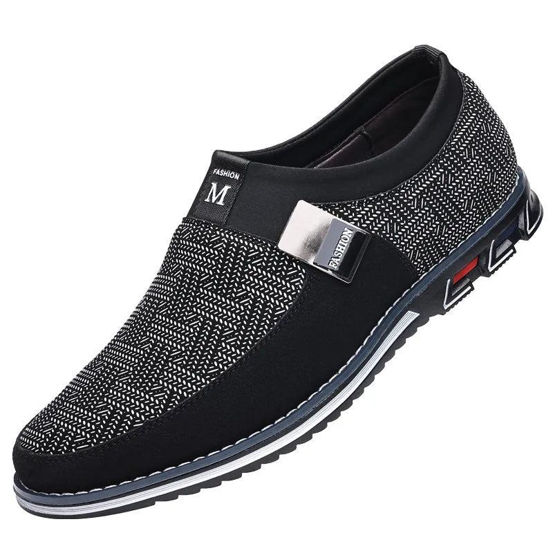 Men's casual flat low-top synthetic leather shoes in grey white with rubber sole and square toe