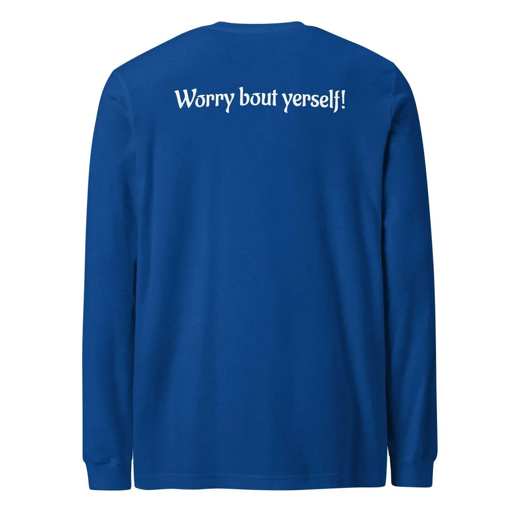 Blue men's loose fit casual sweater with printed letter patterns, Japanese Korean style pullover