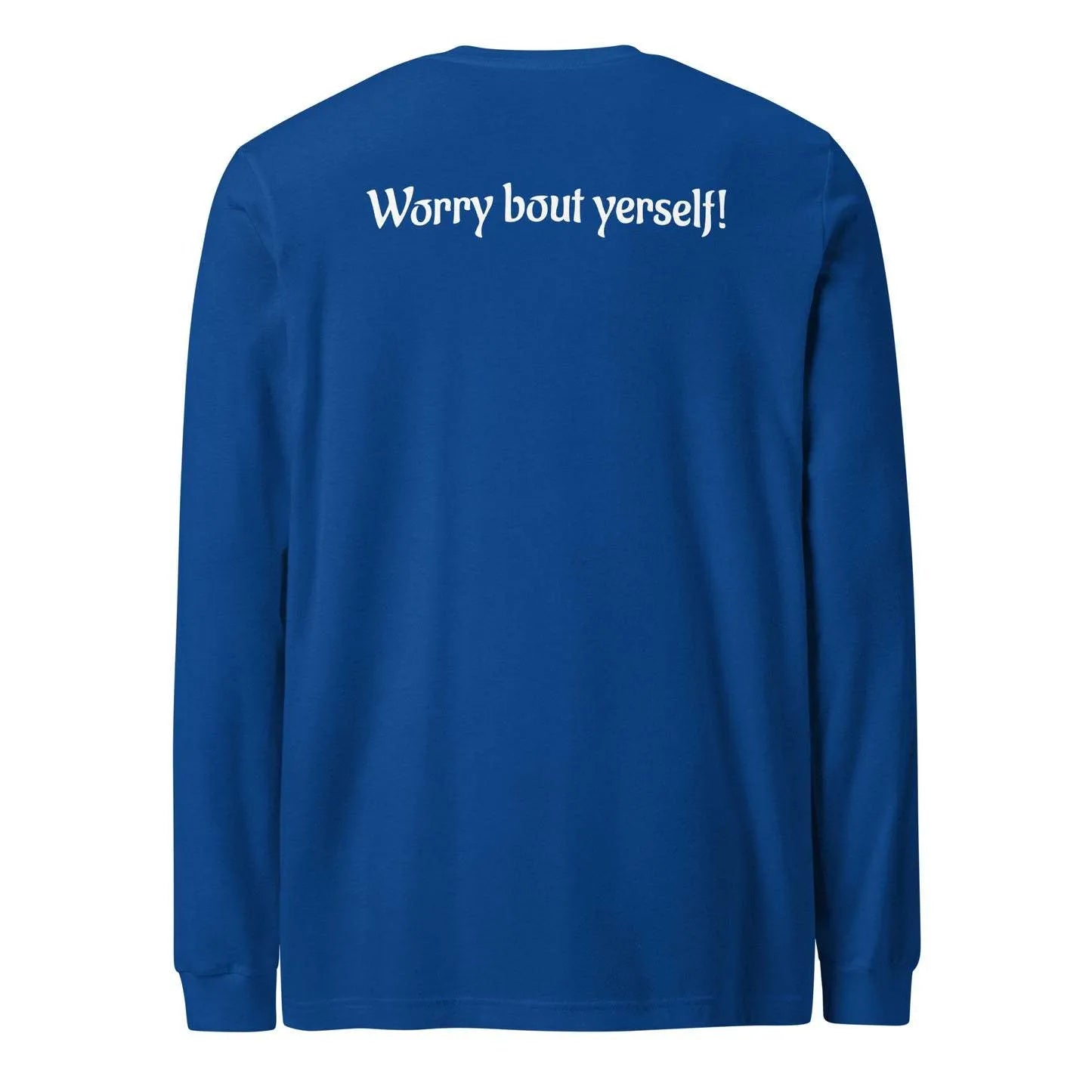 Blue men's loose fit casual sweater with printed letter patterns, Japanese Korean style pullover