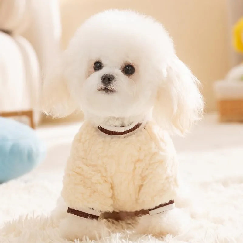 Soft fleece dog hoodie in animal pattern for autumn winter warm wear with pullover design