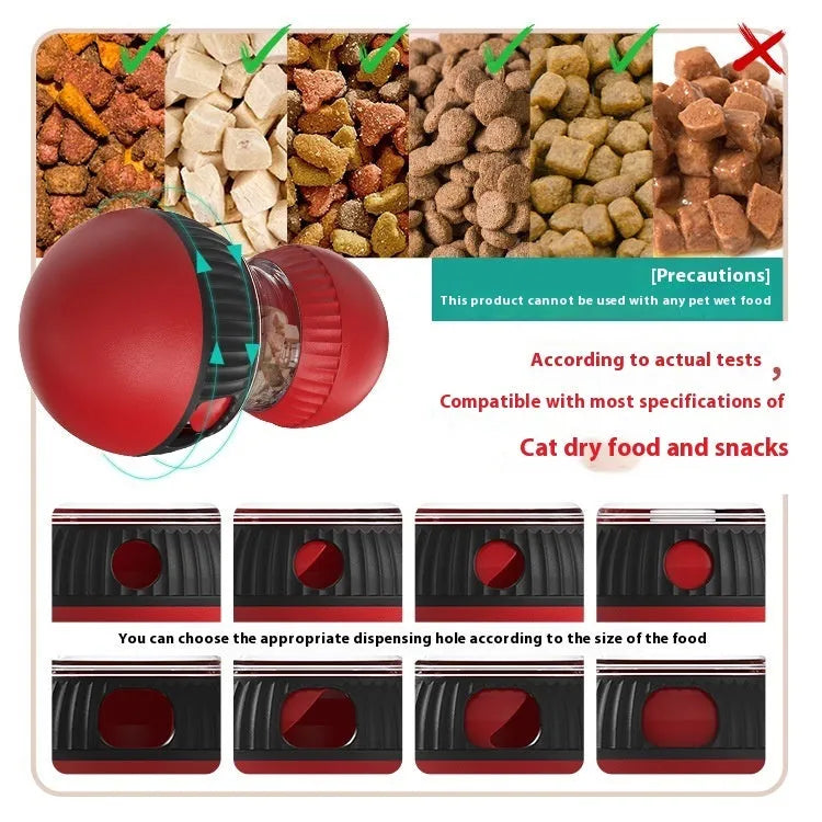 Rotating plastic cat toy with toy cat design and sound ball in Super Ball colour