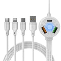 USB charging cable with PD fast charge showing multiple interface connectors