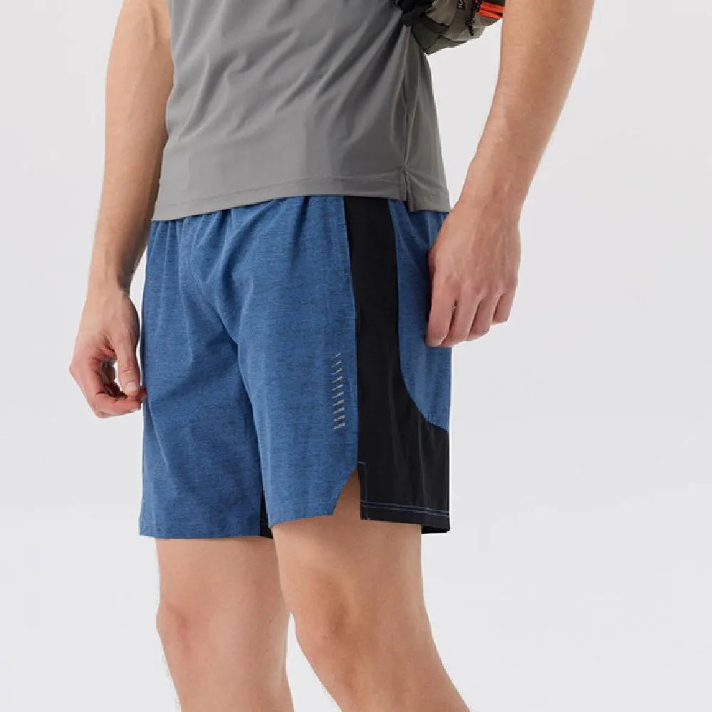 Men's forest green spandex shorts with a mid-waist fit and casual shorts length on a white background