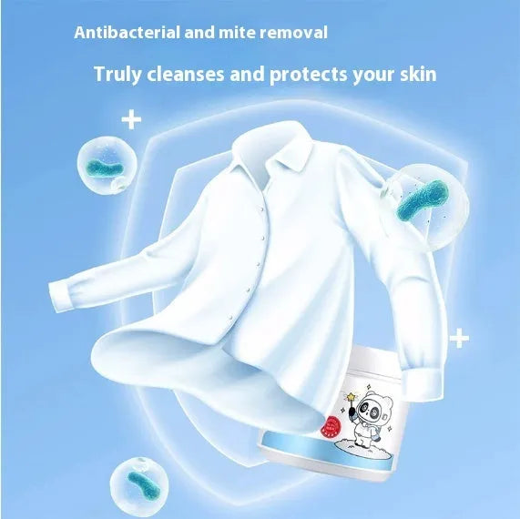 Bottle of biological enzyme bubble powder laundry detergent for down jackets and wool.