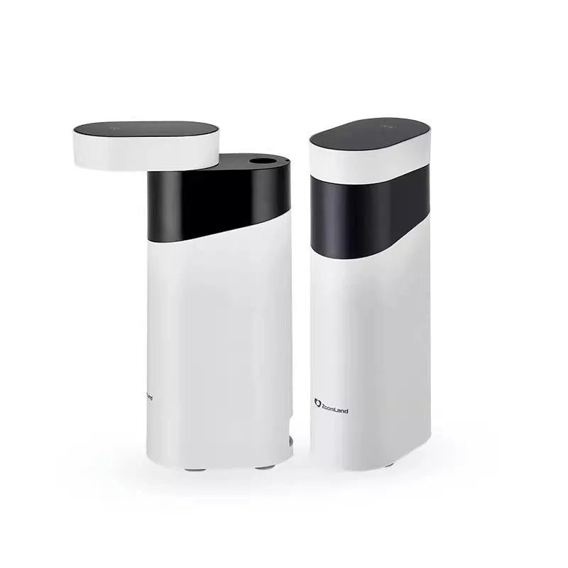 Black and green compact desktop instant water dispenser with temperature control display