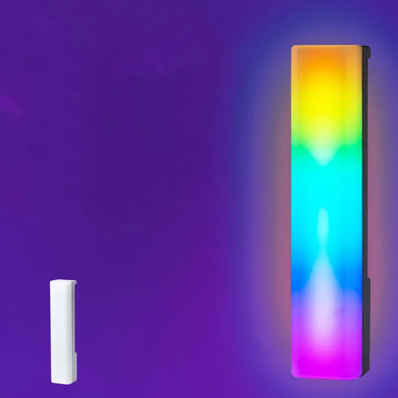 3D RGB voice-activated tabletop ambiance lamp in black or white shell with USB cable
