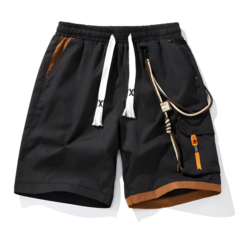 Men's bamboo fibre plus size sports shorts in coffee colour showing high waist and cropped straight-leg design