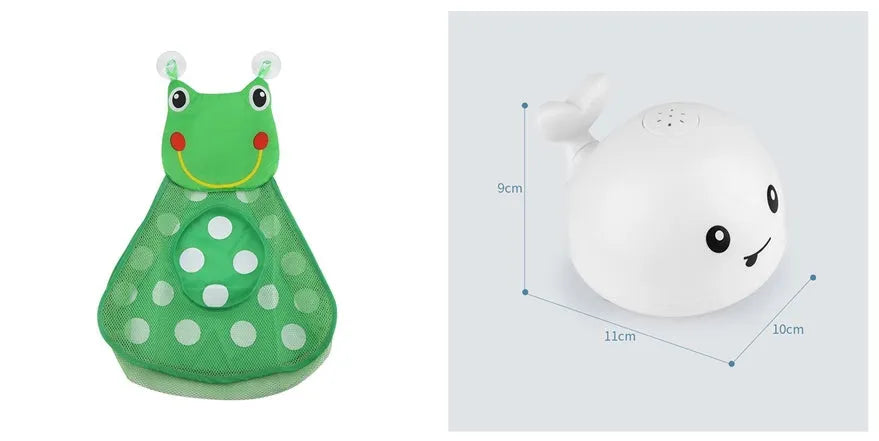 Automatic water spray whale bath toy with lights floating in baby bath