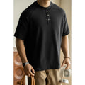 Casual loose pullover top with raglan sleeves in a terry texture fabric, shown in smoky grey.