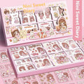 Box of children's decorative stickers with five cute theme designs for notebooks and crafts