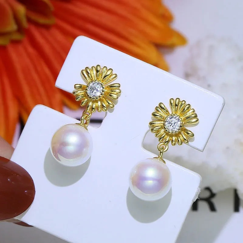 S925 sterling silver baroque flower earring holder with gold or silver finish option